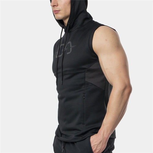 2019 Summer Men's brand Tank Top Hoodie Fitness Bodybuilding Muscle Cut Stringer Crossfits Workout Tank Top Activewear Male