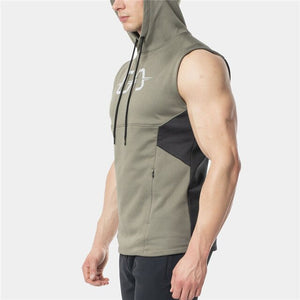 2019 Summer Men's brand Tank Top Hoodie Fitness Bodybuilding Muscle Cut Stringer Crossfits Workout Tank Top Activewear Male