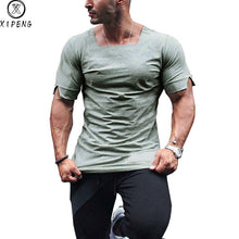 Load image into Gallery viewer, New 2019 Cotton Men&#39;s T shirt Vintage Ripped Gym T-shirt Men Fashion Casual Top Tee Men Hip Hop Activewears Fitness Tshirt Male