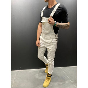 new 2019 Hot style overalls with multiple pockets and straps for men's casual and slim woven jumpsuit pants