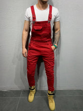 Load image into Gallery viewer, new 2019 Hot style overalls with multiple pockets and straps for men&#39;s casual and slim woven jumpsuit pants