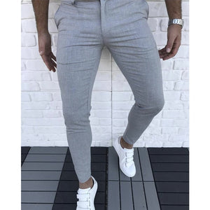 New Men's Slim Fit Casual Pants Joggers Sweatpants Social Winter Straight Soft Trousers Solid Color Male Elastic Black Clothing