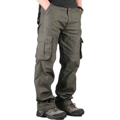2019 Men's Cargo Pants Men Casual Multi Pockets Cotton Tactical Trousers Work Mens Joggers Overalls Pantalon Homme Plus Size 44