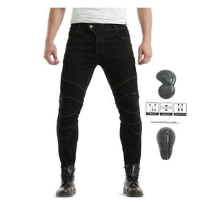 Winter new Kominie riding plus velvet thick motorcycle rider jeans anti-fall pants motorcycle racing with protective gear