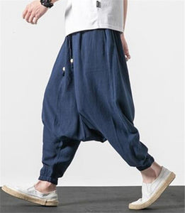 New 2019 Summer Fashion men's Casual Loose cotton linen Trousers plus size M- 6XL 7XL Harem Pants brand Autunm cross-pants