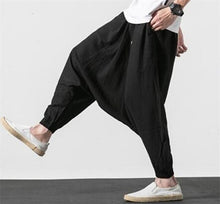 Load image into Gallery viewer, New 2019 Summer Fashion men&#39;s Casual Loose cotton linen Trousers plus size M- 6XL 7XL Harem Pants brand Autunm cross-pants