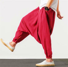 Load image into Gallery viewer, New 2019 Summer Fashion men&#39;s Casual Loose cotton linen Trousers plus size M- 6XL 7XL Harem Pants brand Autunm cross-pants