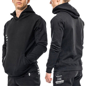 Fashion Autumn Men's Gym Sport Hoodies 2018 New Casual Solid Long Sleeve Hooded Sweatshirt Activewear Outwear Coat M-2XL