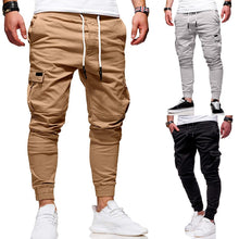 Load image into Gallery viewer, Men&#39;s Vogue Slim Fit Ankle-tied Pencil Pants Joggers Trousers Male Casaul Drawstring Side Pockets Harem Pants Solid Sportswear