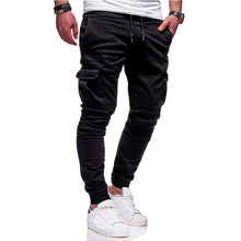 Load image into Gallery viewer, Men&#39;s Vogue Slim Fit Ankle-tied Pencil Pants Joggers Trousers Male Casaul Drawstring Side Pockets Harem Pants Solid Sportswear