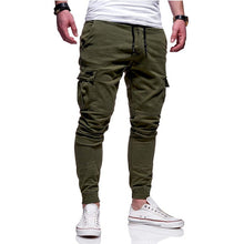 Load image into Gallery viewer, Men&#39;s Vogue Slim Fit Ankle-tied Pencil Pants Joggers Trousers Male Casaul Drawstring Side Pockets Harem Pants Solid Sportswear