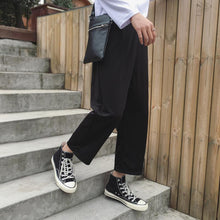 Load image into Gallery viewer, Japanese Style Loose Wide Leg Mens Spring New Korean Stripe Casual Pants in Men&#39;s Wide Leg Pants Black 5XL